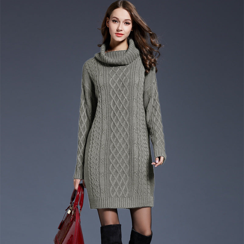 Long Turtleneck Sweater Dress