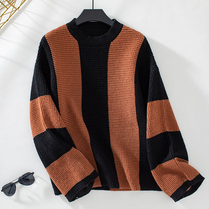 Loose Color-Collision Stripe Sweater