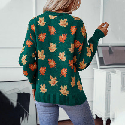 Maple Leaf Jacquard Sweater