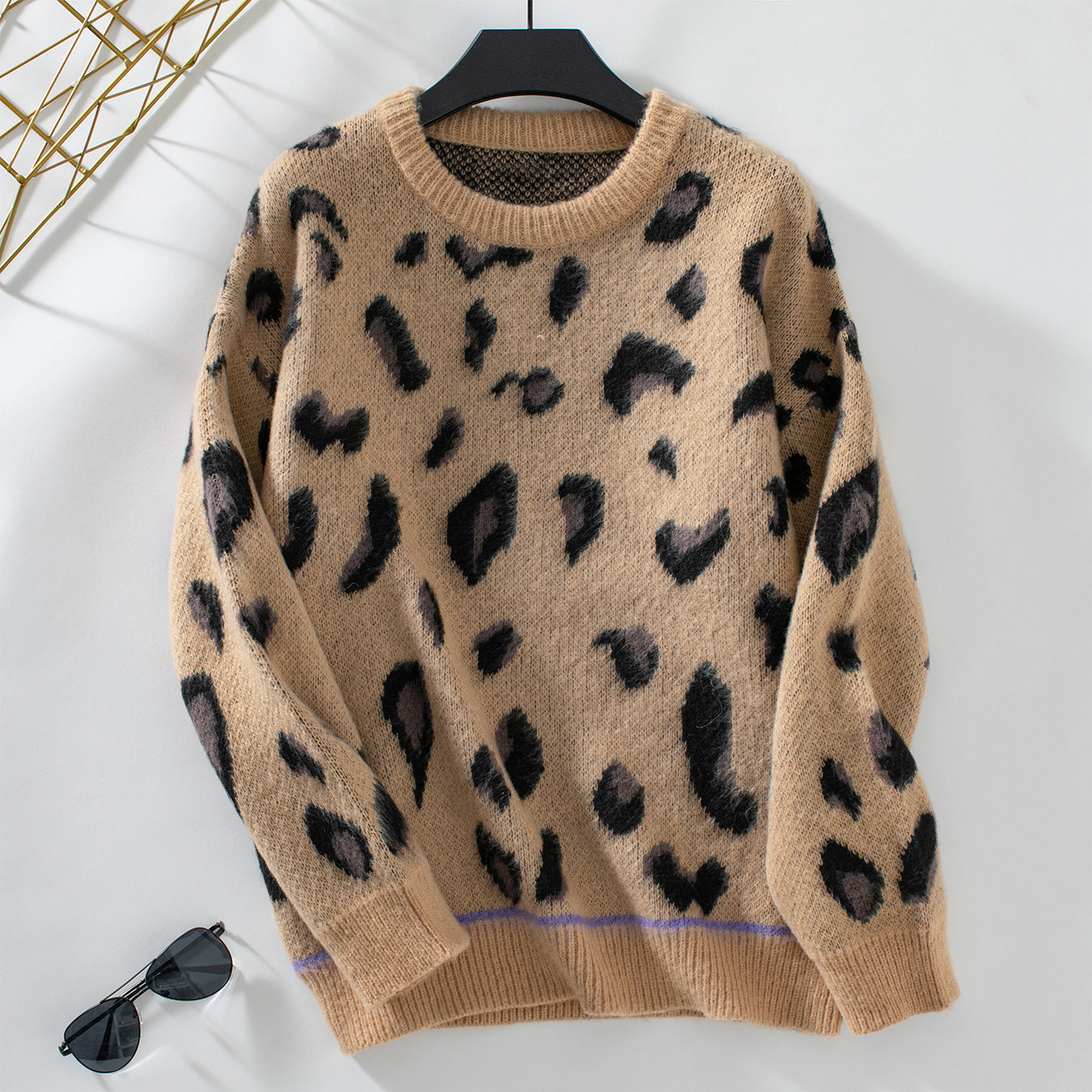 Leopard Jacquard Wool Sweater