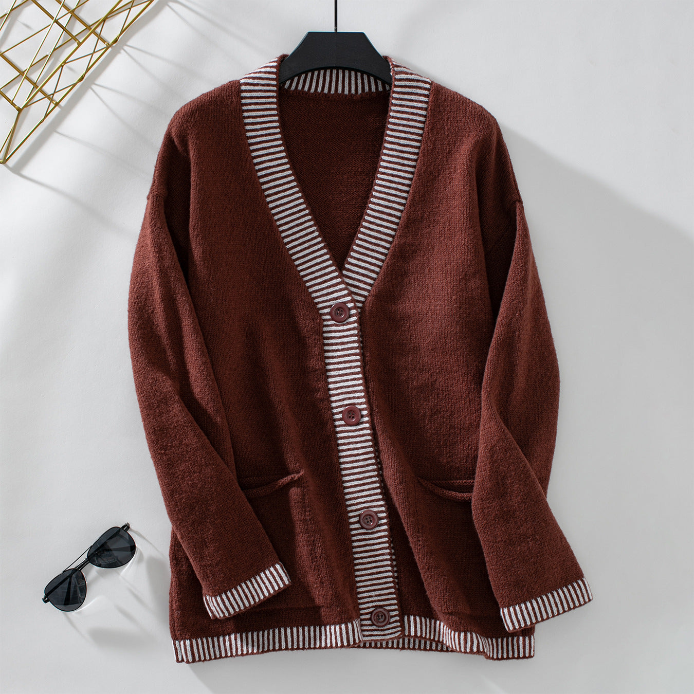 Striped Knit Pocket Jacket