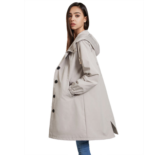 Waterproof Hooded Women's Long Jacket