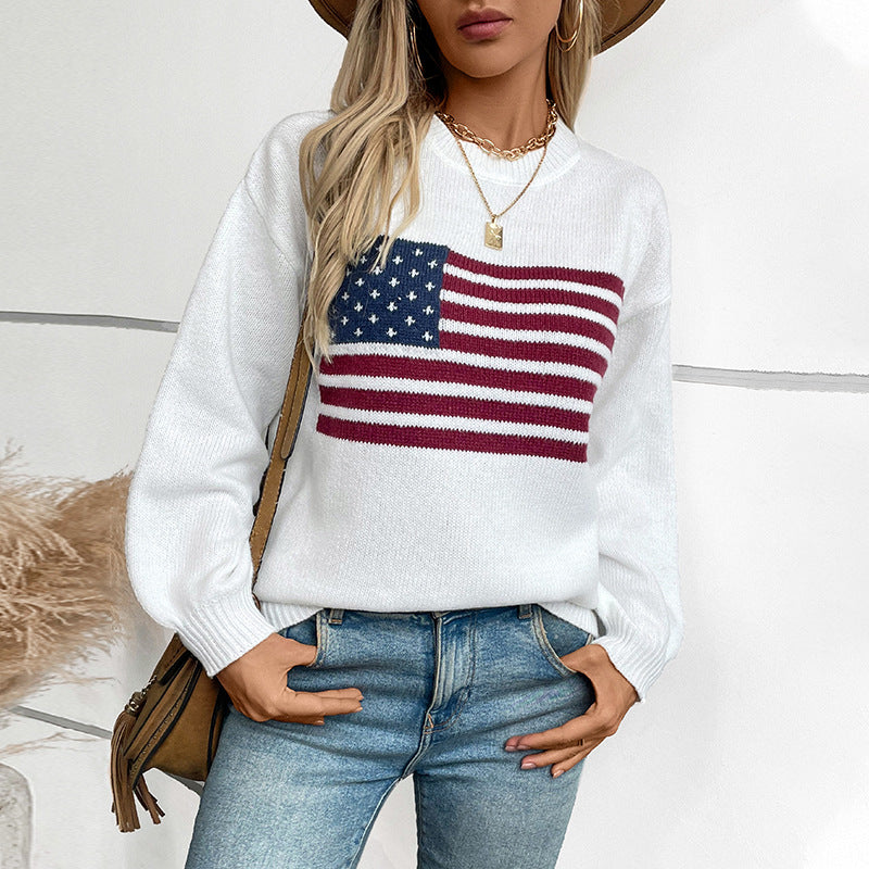 American Flag Crew Sweater