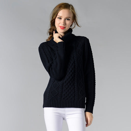 High Collar Knitted Sweater