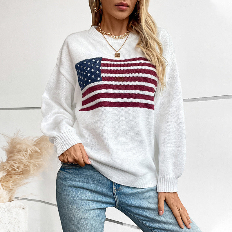 American Flag Crew Sweater