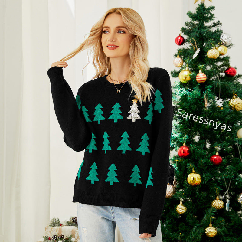 Jacquard Christmas Tree Sweater