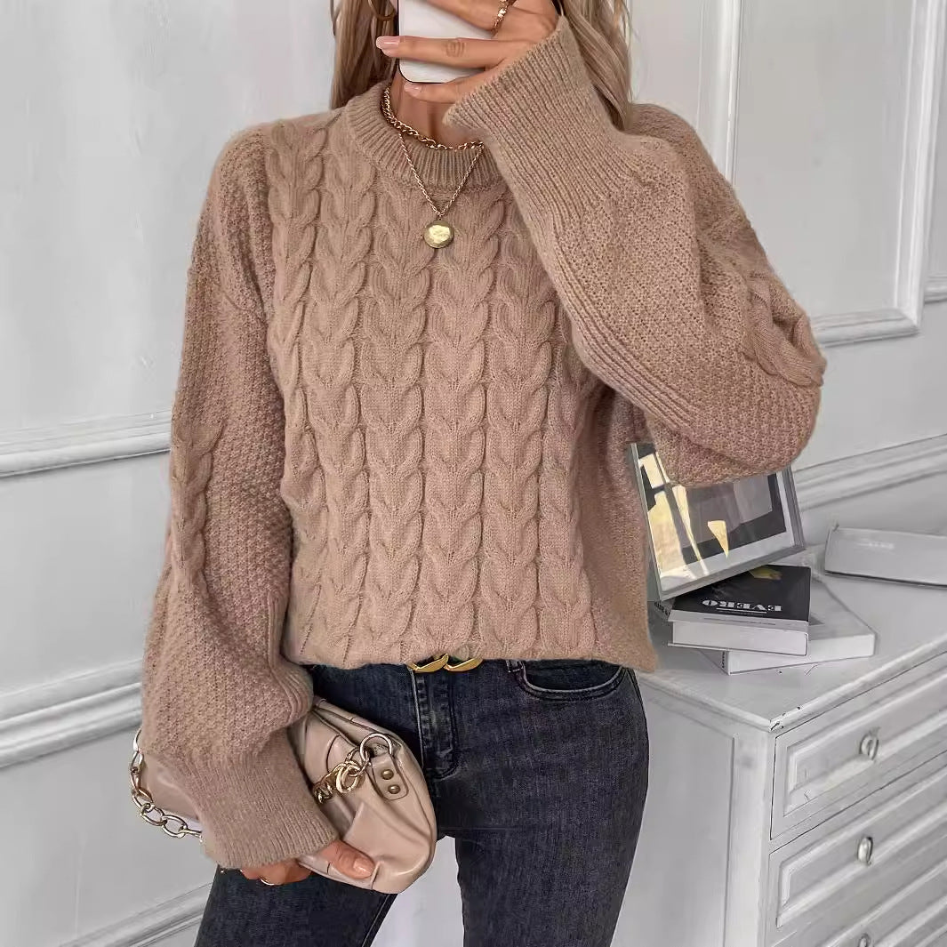 Round Neck Twist Sweater